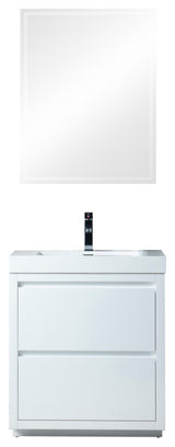 Vanity Art Single-Sink Bathroom Vanity With Resin Top, 30"