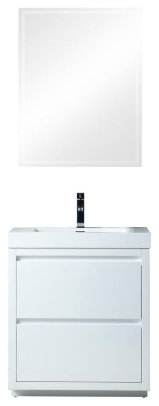 Vanity Art Single-Sink Bathroom Vanity With Resin Top, 30"
