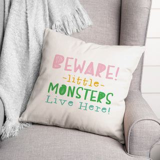 Beware Monsters 20x20 Throw Pillow