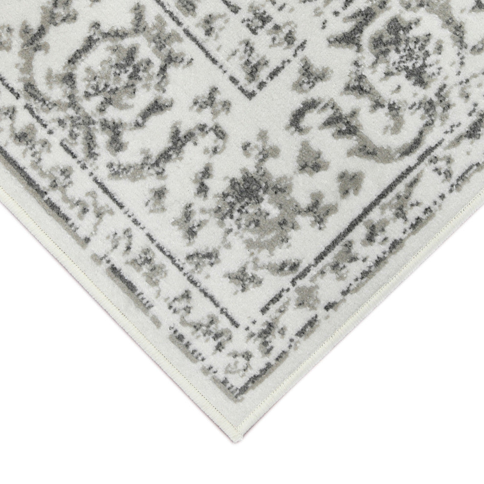 Alpine Fany Power-Loomed Polypropylene Area Rug, Light Gray, 6'7"x9'