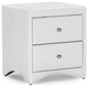 Urban Designs Dorian White Faux Leather Upholstered Modern Nightstand