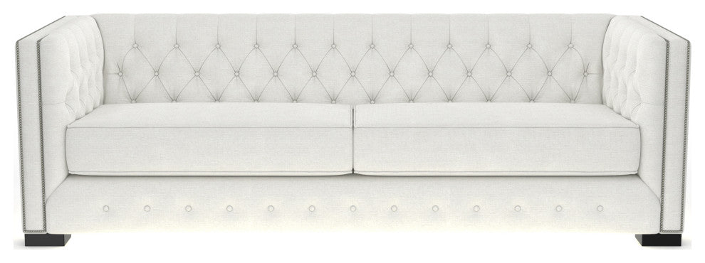 Nativa Interiors Mirel 94" Sofa, Off White, Classic Depth