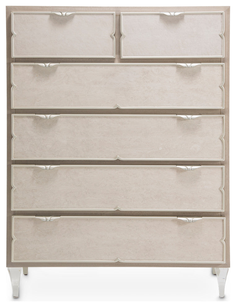 Aico Amini Camden Court 6 Drawer Chest in Pearl