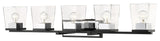 Z-Lite 475-5V Bleeker Street 5 Light 43"W Bathroom Vanity Light - Matte Black /