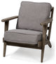 HomeRoots Flint Gray Fabric Accent Chair With Covered Wooden Frame
