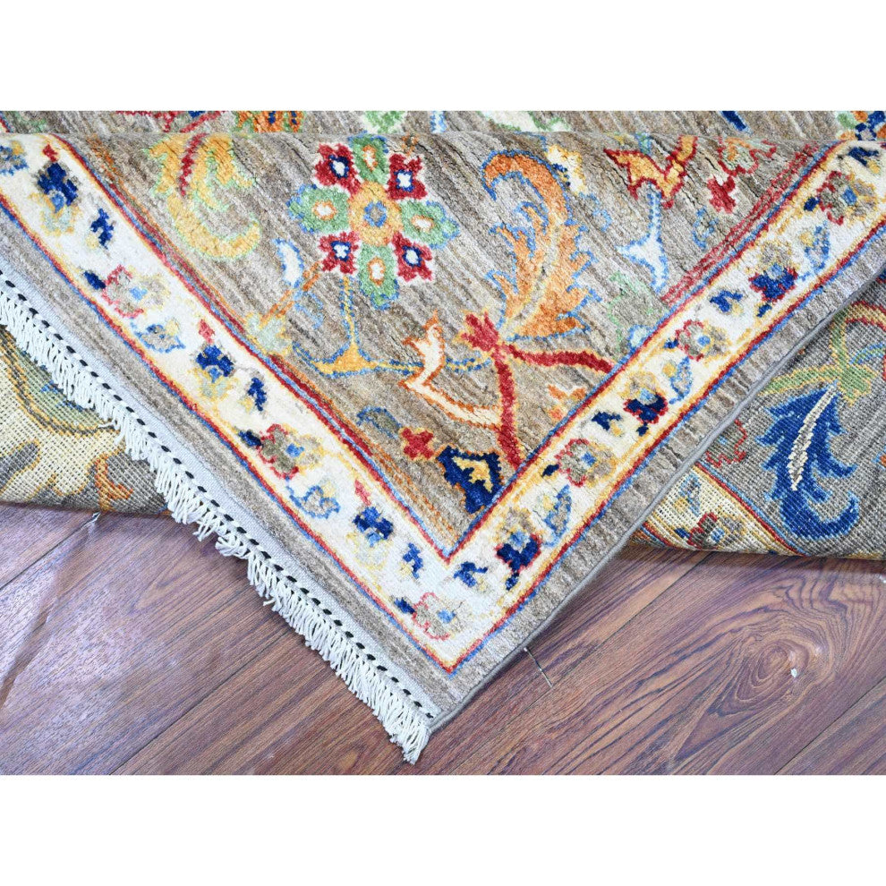 Dolphin Gray Hand Knotted Wool Aryana With Ziegler Mahal Oriental Rug 8'2"x9'9"