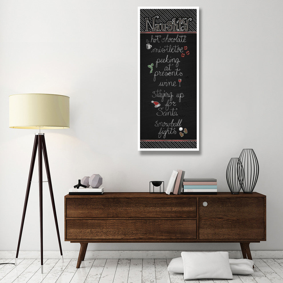 "Christmas Chalkboard Naughty" Digital Paper Print by Elyse DeNeige, 26"x62"