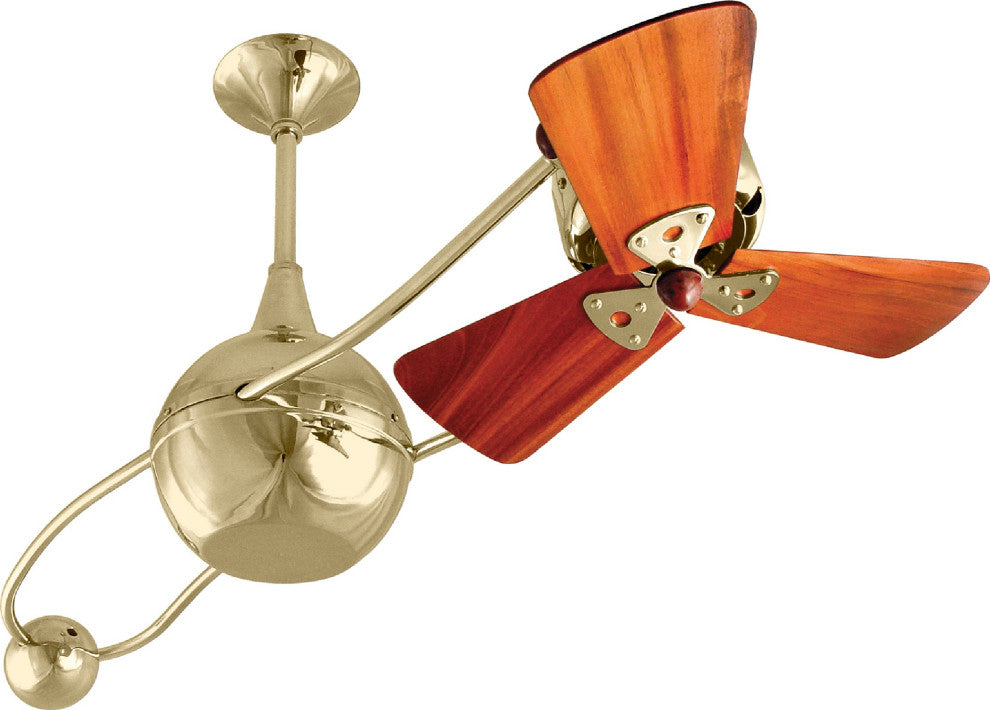 Brisa 2000 Rotational Ceiling Fan With Mahogany Blades, Polished Brass