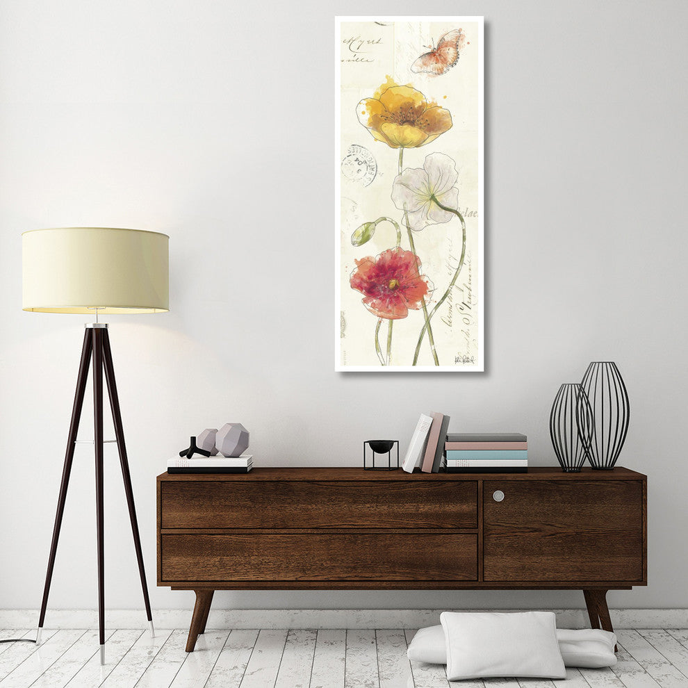 "Painted Poppies VII" Digital Paper Print by Katie Pertiet, 26"x62"