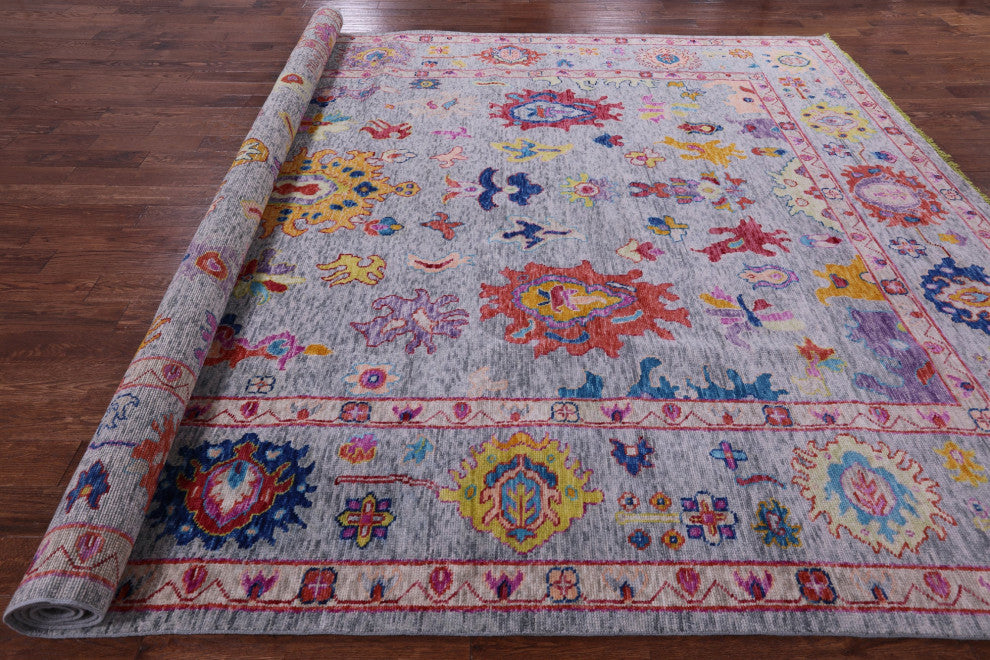 10' 3" X 13' 9" Hand Knotted Turkish Oushak Wool Rug - Q14790