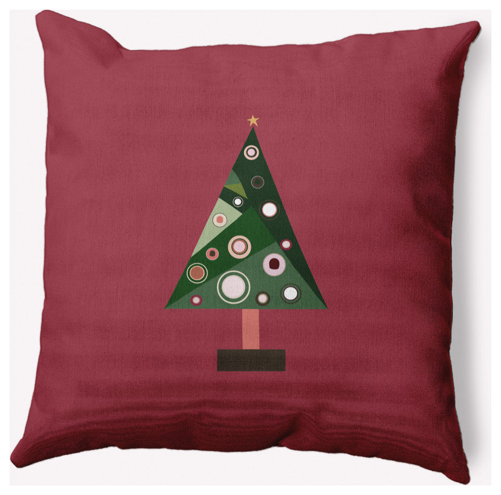 Crazy Christmas Decorative Throw Pillow, Brick Red, 26"x26"