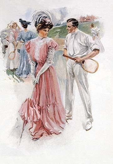 Tennis Partners - Gallery Wrapped Canvas Art 28" x 42"