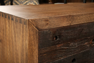 Atwood Rustic Distressed Solid Wood 65" TV Stand