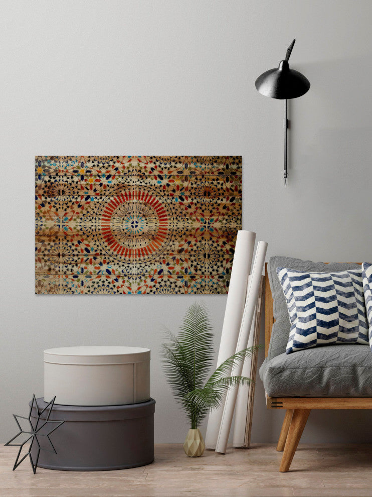 "Kortoba" UV Ink Print on Natural Pine Wood, 36"x24"