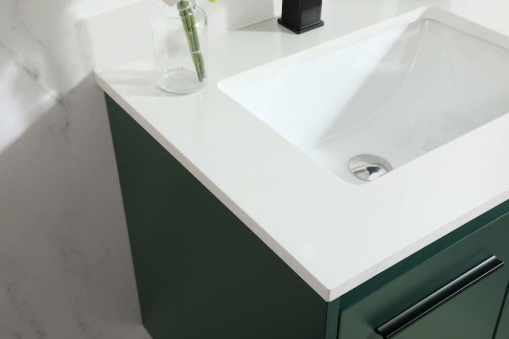 Home Living 24" Single Bathroom Vanity, Green With Backsplash