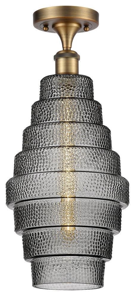 Innovations 516-1C-BB-G673-8-LED 1 Light Semi-Flush Mount, Brushed Brass