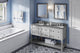 Adler Transitional 60" Grey Double Sink Vanity, Steel Grey Cultured Marble Vanit