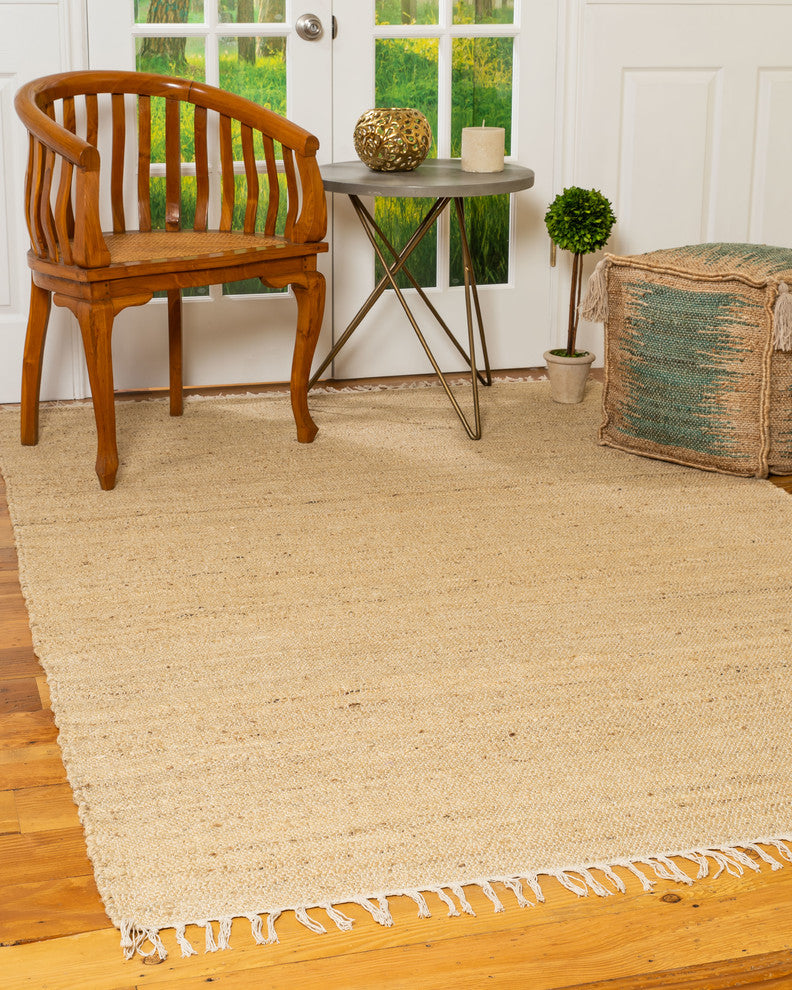 Natural Area Rugs 100% Natural Fiber Venice Jute Rug, Bleach, 5' X 8'