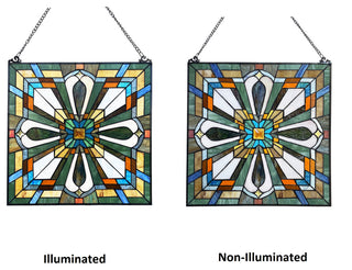 Archie Mission-Style Stained Glass Window Panel 20" Wide