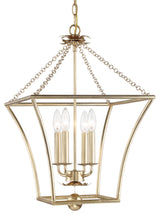 Broche Four Light Lantern in Antique Gold