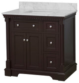Sydney 36" Bathroom Vanity, Chocolate, Carrara Marble