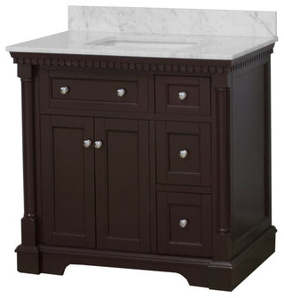 Sydney 36" Bathroom Vanity, Chocolate, Carrara Marble