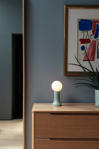 Shore Table Lamp Sea Green with G95 LED Bulb