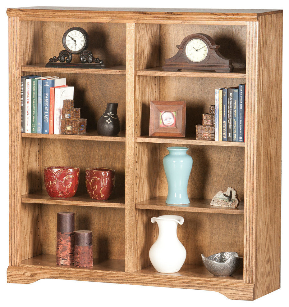 Eagle Furniture Oak Ridge, 48" Tall, Double Wide Bookcase, Chocolate Mousse