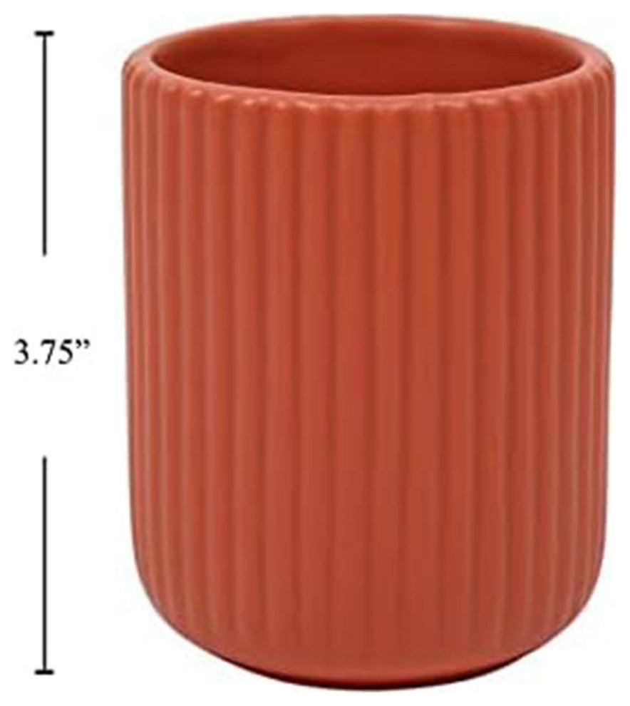 Ceramic Flower & Plant Vase, 3.0"L x 3.8"H x 3.0"W, Red