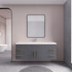 Rosa 60" Wall Mounted Modern Vanity, High Gloss Gray, Glossy White Top