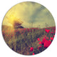 Vintage Photo Of Poppies At Sunset, Flower Round Metal Wall Art, 38"