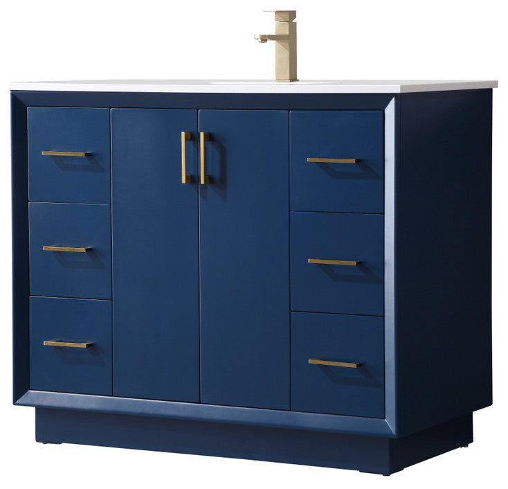 42" SIngle Bathroom Vanity, Blue