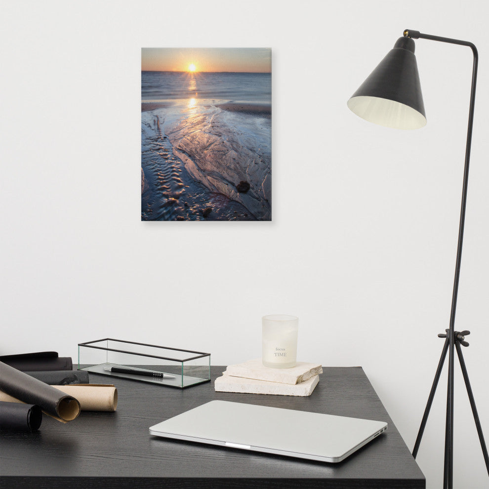 Low Tide Ravine Coastal Landscape Photo Canvas Wall Art Print, 12" X 16"