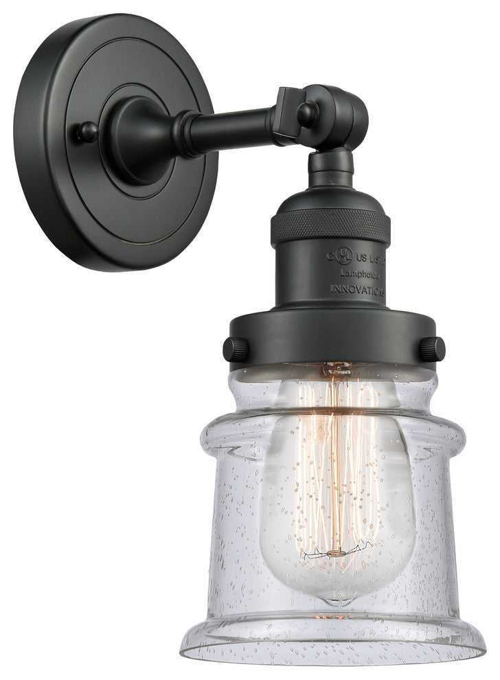 Small Canton 1-Light Sconce, Matte Black, Seedy