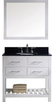 Caroline Estate 36" Single Bathroom Vanity Set White, Granite Top