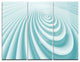 "Fractal Rounded Blue 3-D Waves" Metal Wall Art, 3 Panels, 36"x28"