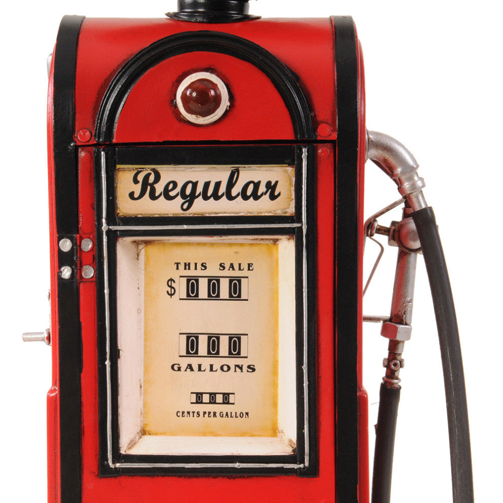 Gas Pump Withclock 1:4 Handcrafted metal Decor