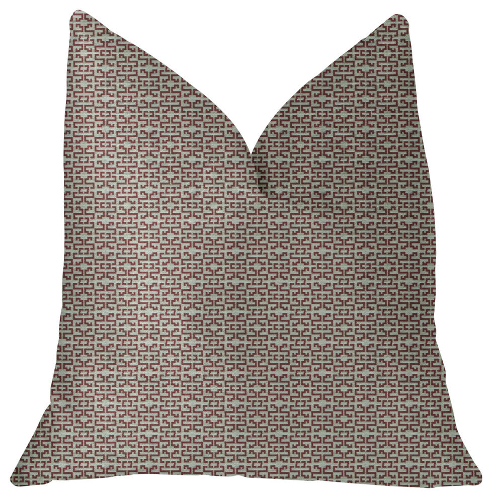Viva Red Link Red and Beige Luxury Throw Pillow, 22"x22"