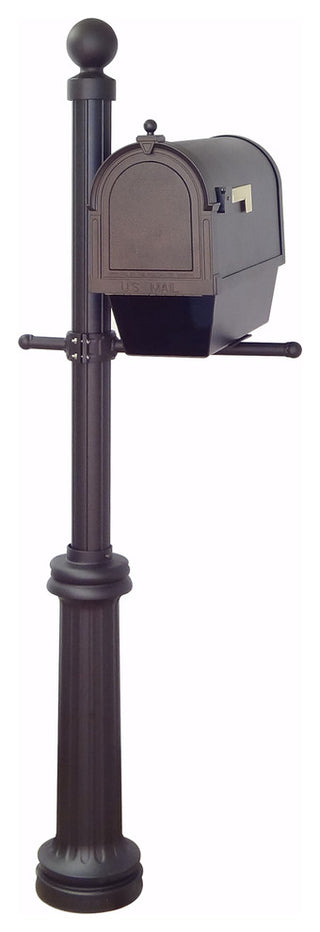 Berkshire Mailbox With Newspaper Tube, Locking Insert & Fresno Mailbox Post