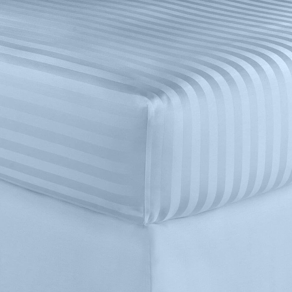 600 Thread Count 100% Cotton Stripe Sheet Set, Blue, California King