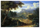 "Italian River Landscape with Herdsman and Cattle" Print by Boudewyns, 24"x17"