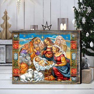Nativity Wooden Block, 18 X 12