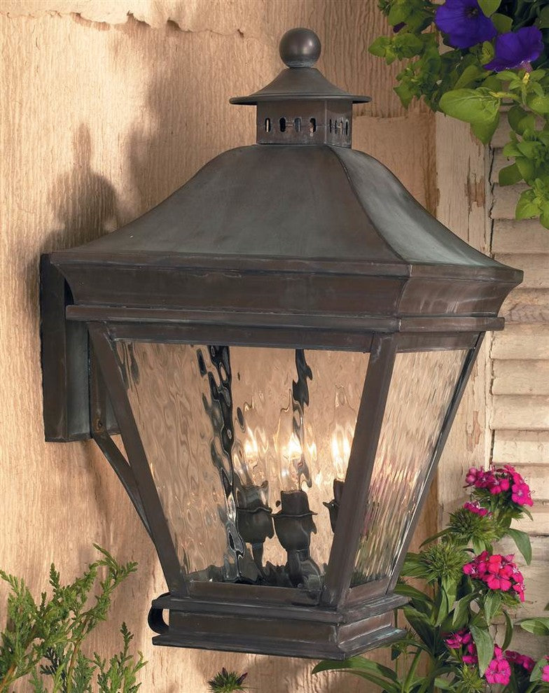 Outdoor Wall Lantern Landings, Solid Brass, a Charcoal Finish