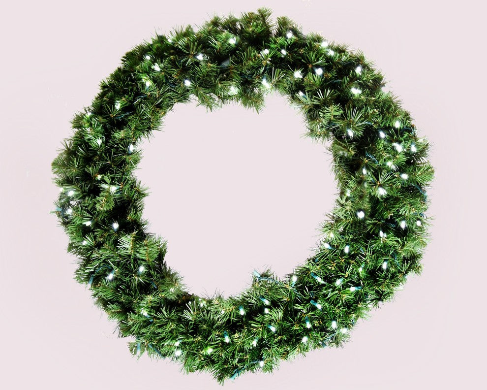 3' Sequoia Wreath Pre-Lit With Pure White LEDs