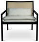 Modern Brazilian, Barra, Cane Lounge Chair, Black/Natural/Ivory
