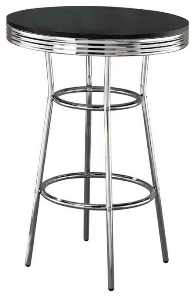 30" Round Bar Table, Black