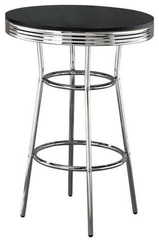 30" Round Bar Table, Black