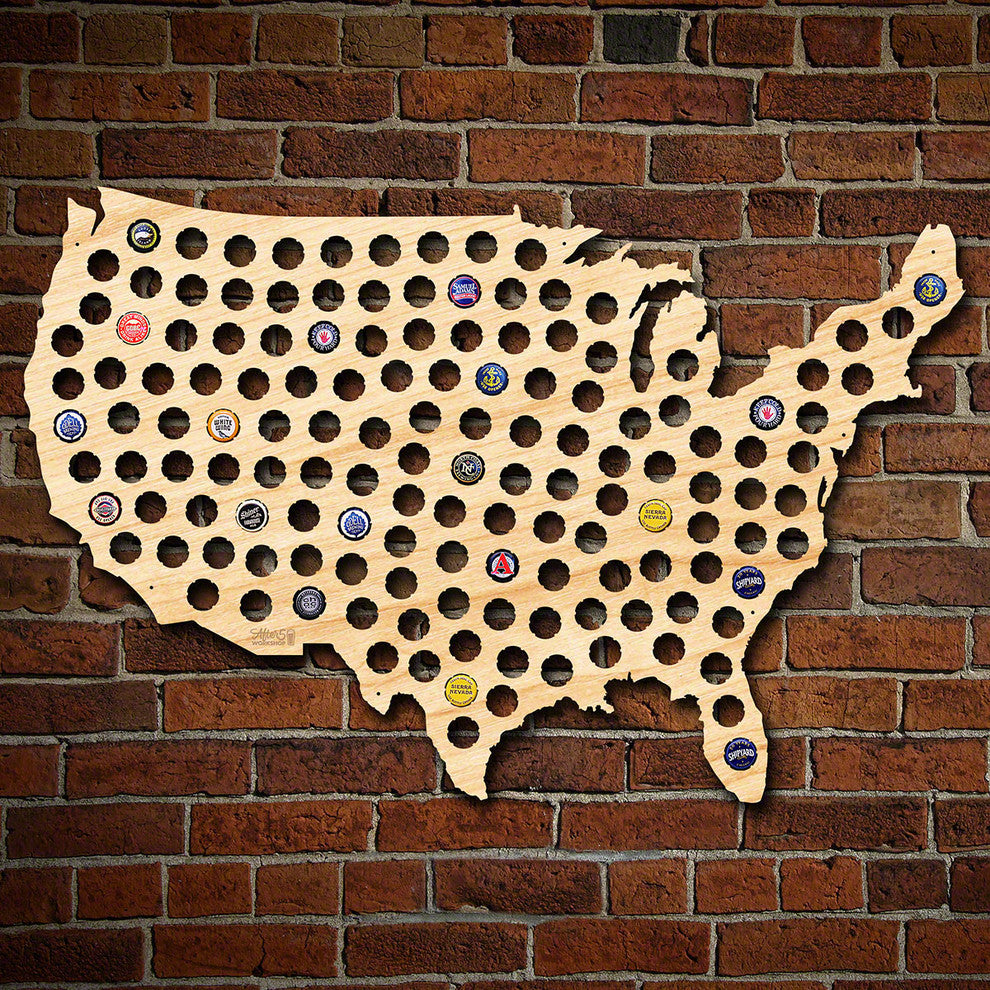 Giant XL USA Beer Cap Map
