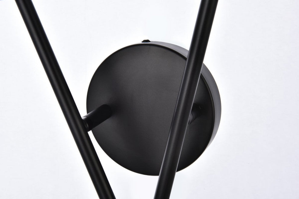 Alfie 2-Light Wall Sconce, Black With Brass