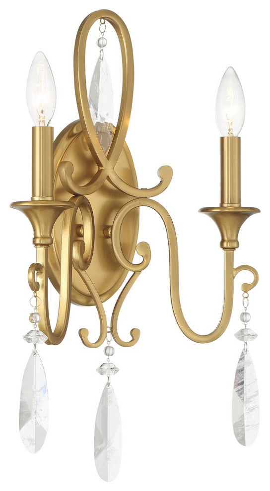Fairchild 2-Light Wall Sconce, Warm Brass